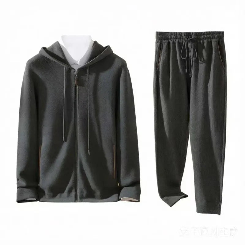 Ensemble homme cachemire à capuche – CLEVI Paris