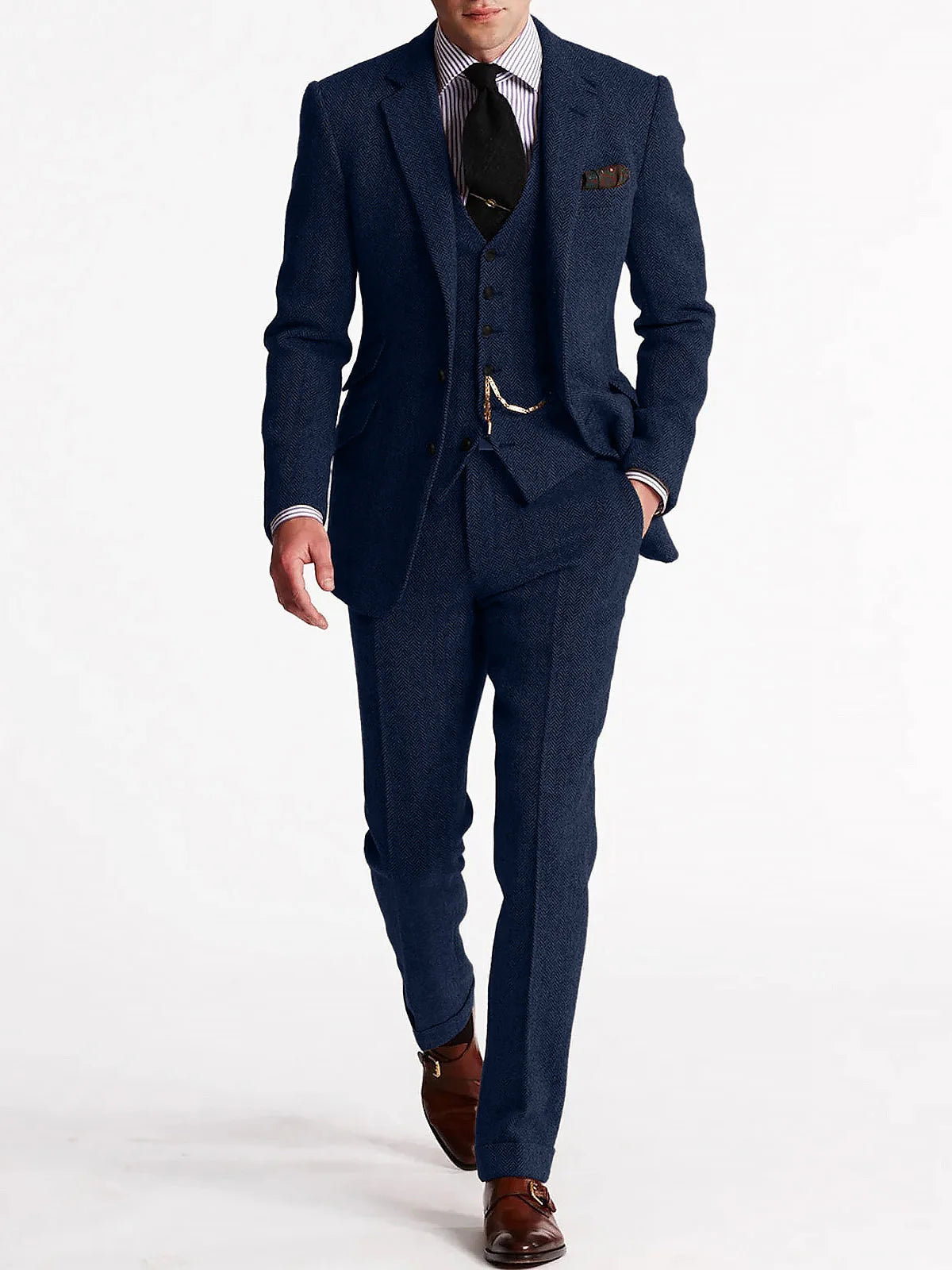 Costume homme en tweed 3 pièces – CLEVI Paris