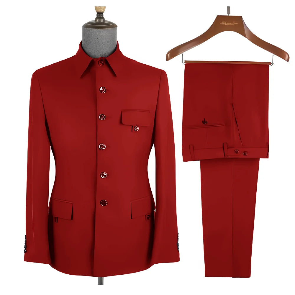 Costume homme 2 pièces, col montant – CLEVI Paris