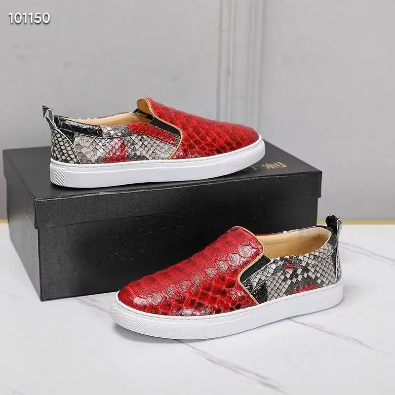 Chaussures unisexes en cuir effet serpent – CLEVI Paris