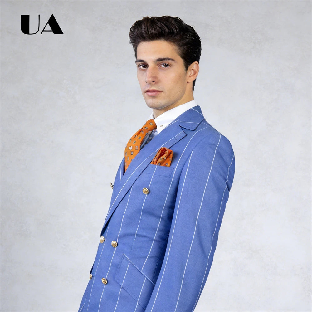 Costume Homme Bleu à Carreaux 2 Pièces – CLEVI