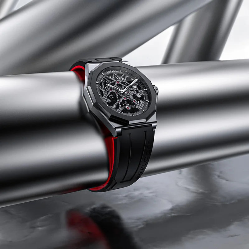 Montre Homme Automatique Squelette Schwarzwald Perlage Rubis Agelocer Cal.A4910 Prix German Design – CLEVI Paris