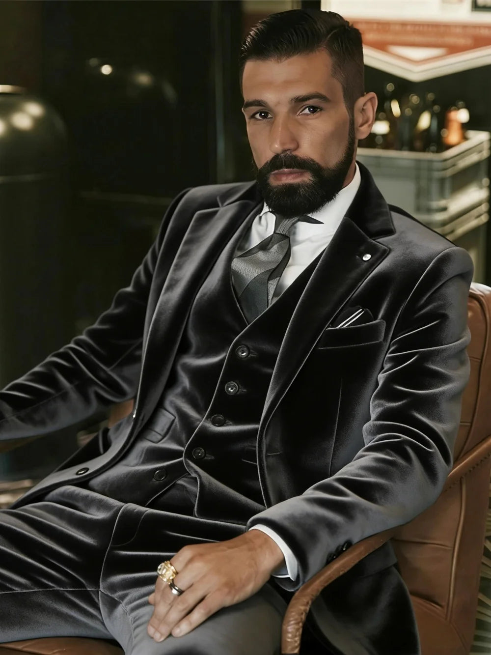 Costume homme 3 pièces en velours – CLEVI Paris