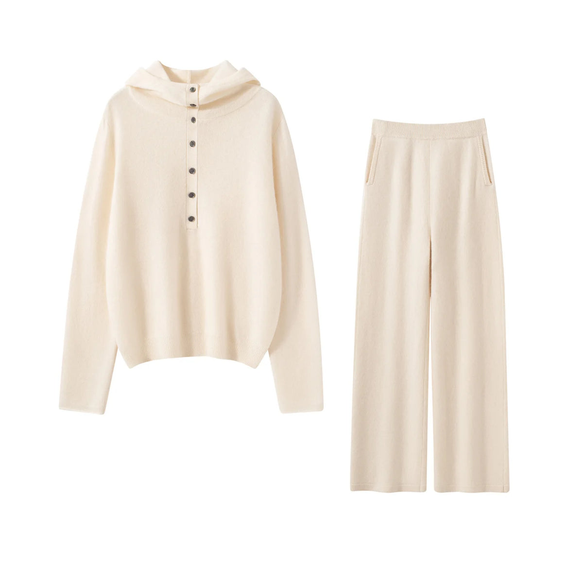 Ensemble pull à capuche et pantalon cachemire – CLEVI Paris
