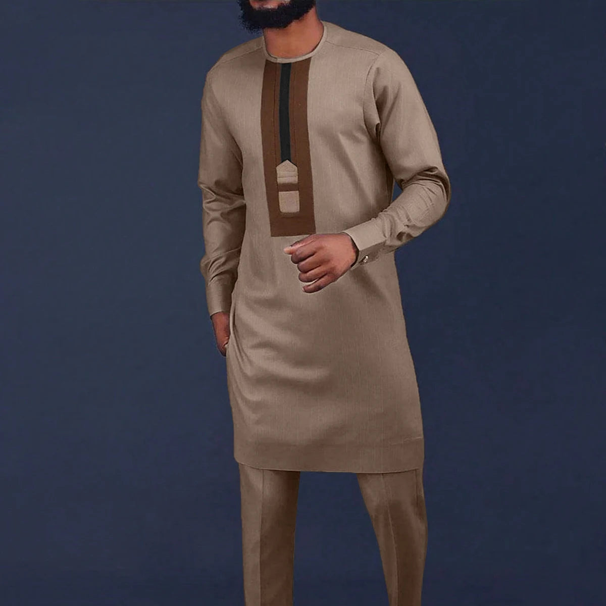 Ensemble Deux Pièces Kaftan Homme Brodé – CLEVI Paris