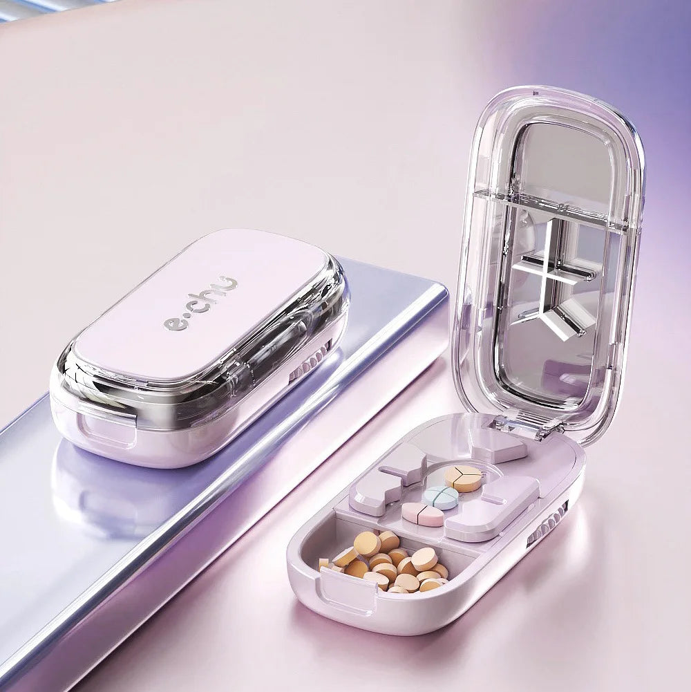 Pilulier portable avec option coupe-comprimés – CLEVI Paris