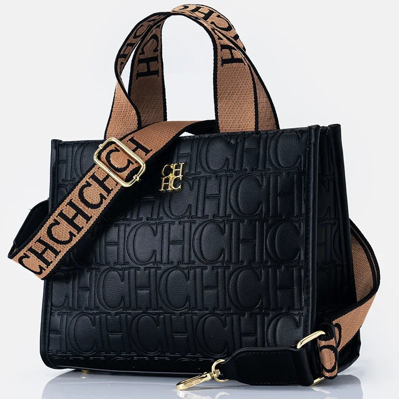 Sac Tote Femme Simili Cuir Monogramme Logo Métal Fermeture Zip Luxe Léger – CLEVI Paris