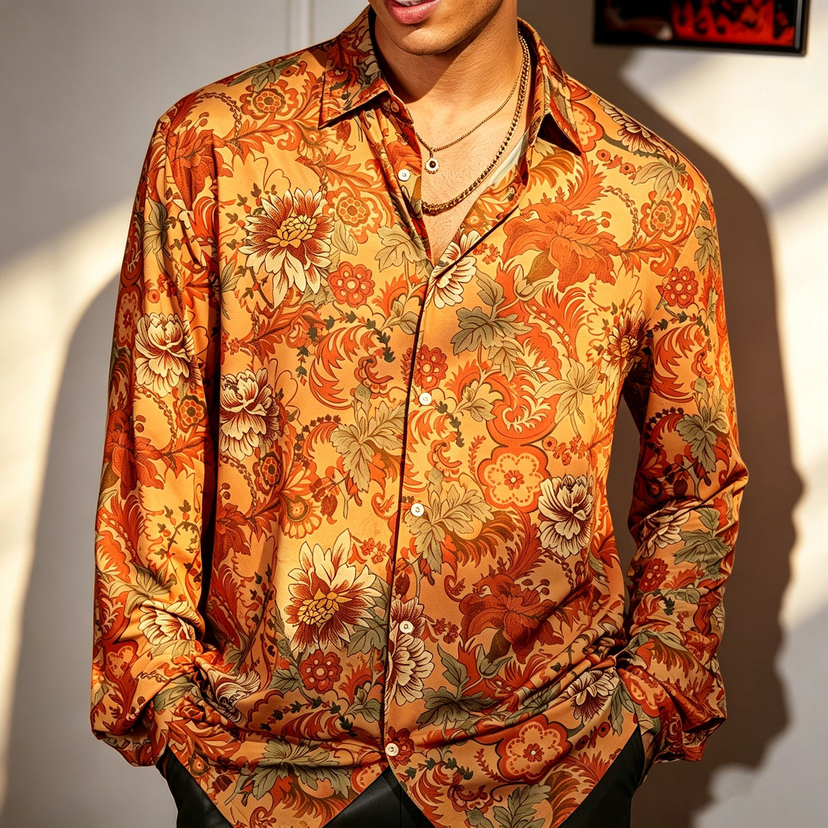 Chemise homme à imprimé floral – CLEVI Paris