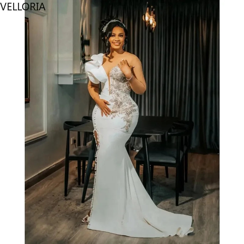 Robe de soirée sirène satinée – CLEVI Paris