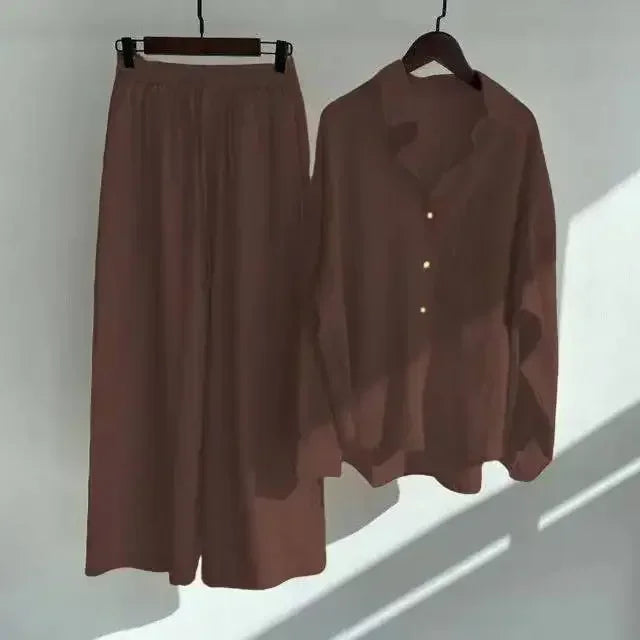 Ensemble 2 pièces femme en coton et lin – CLEVI Paris