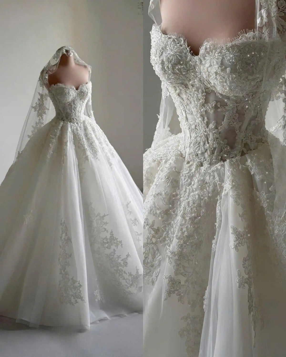Robe de mariée tulle épaules dénudées – CLEVI Paris