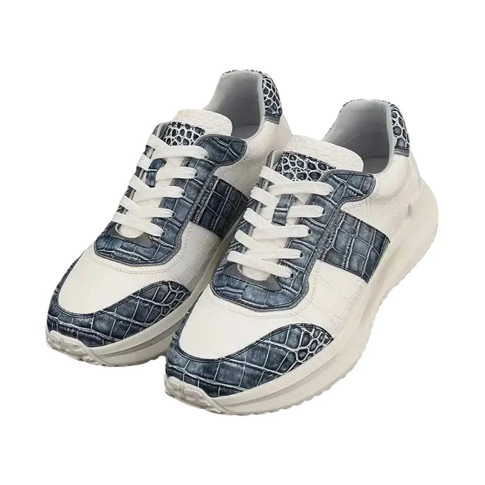Sneakers basses homme bleues à lacets – CLEVI Paris