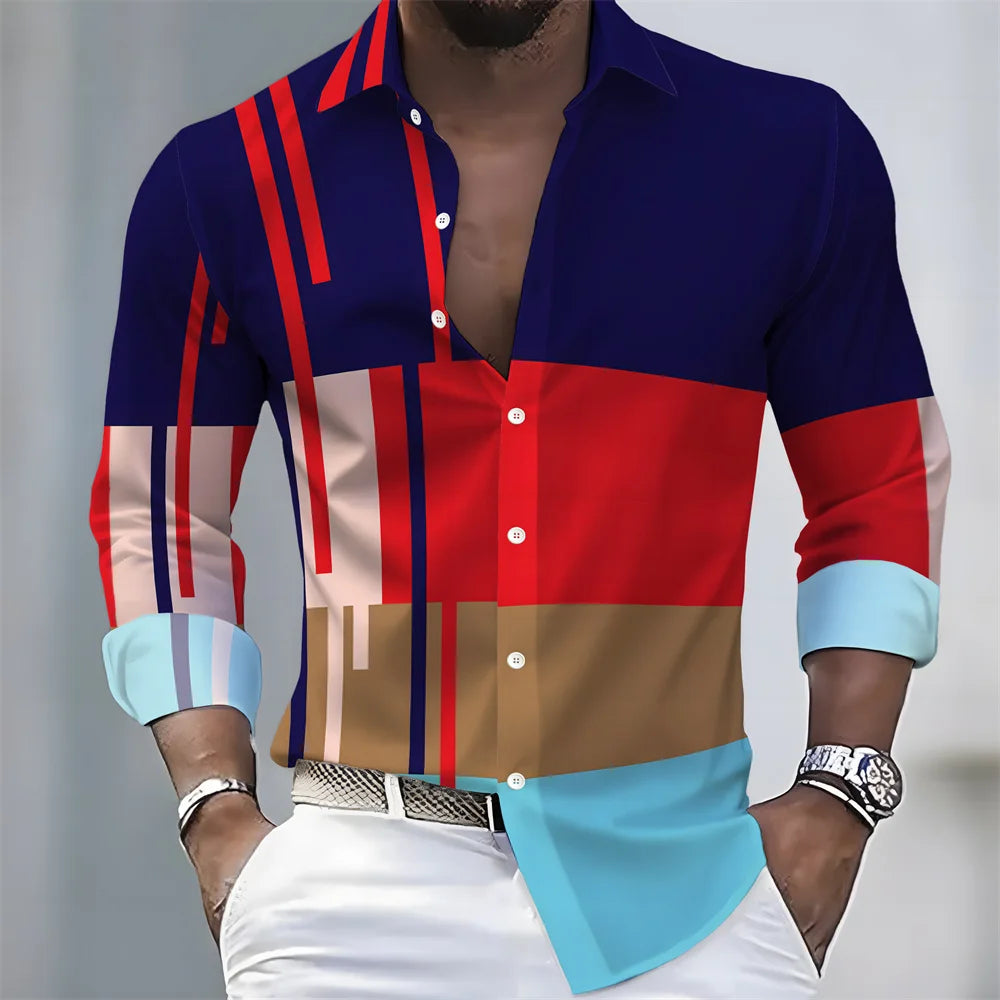 Chemise rayée homme manches longues – CLEVI Paris
