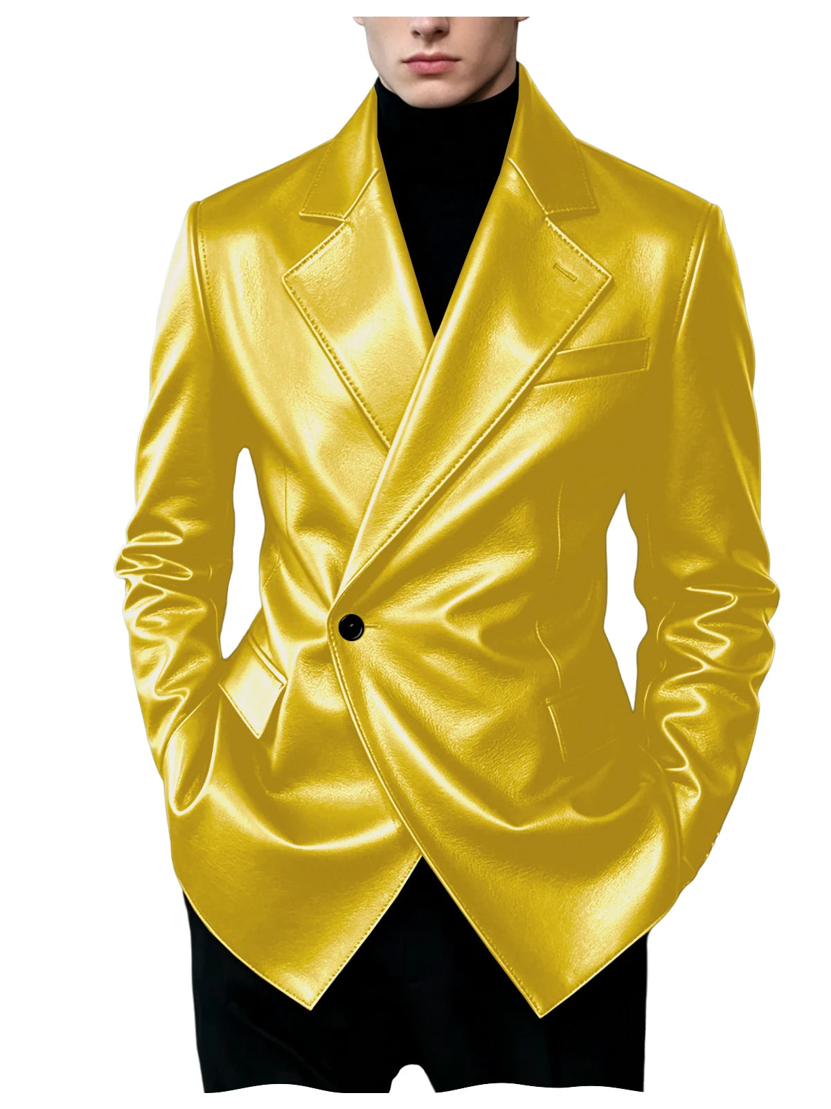 Blazer homme en similicuir, coupe ajustée – CLEVI Paris