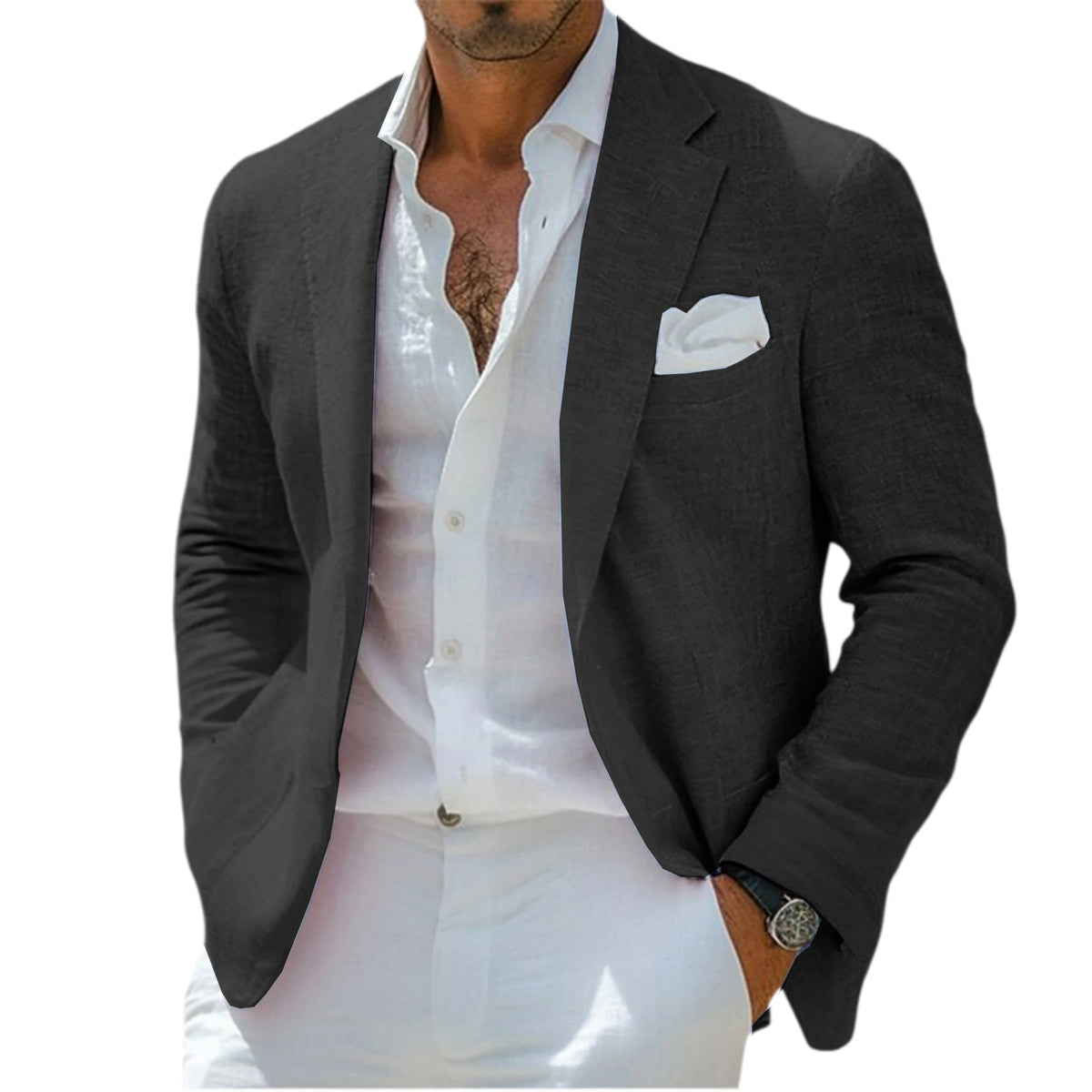 Blazer homme en lin coupe slim – CLEVI Paris