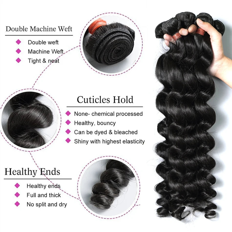 Extensions Loose Wave Virgin Hair Indien Noir Naturel – CLEVI Paris