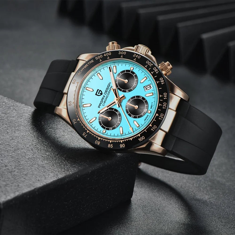 Montre Chronographe Homme Pagani Design PD-1664 Quartz Saphir 100m Caoutchouc – CLEVI Paris