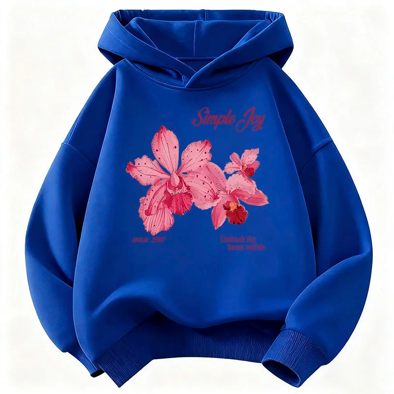 Sweat à capuche enfant motif floral – CLEVI Paris