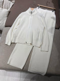 Ensemble femme en maille, gilet zippé et pantalon – CLEVI Paris