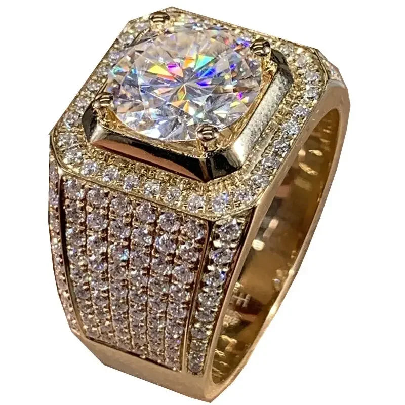 Bague Homme Pierre Ronde VVS1 Sertie Griffes – CLEVI Paris