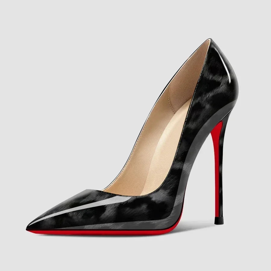 Nouveaux talons hauts noirs de 12 cm pour femmes et hommes, couleur personnalisable, talons fins, grande taille, chaussures pointues sexy.