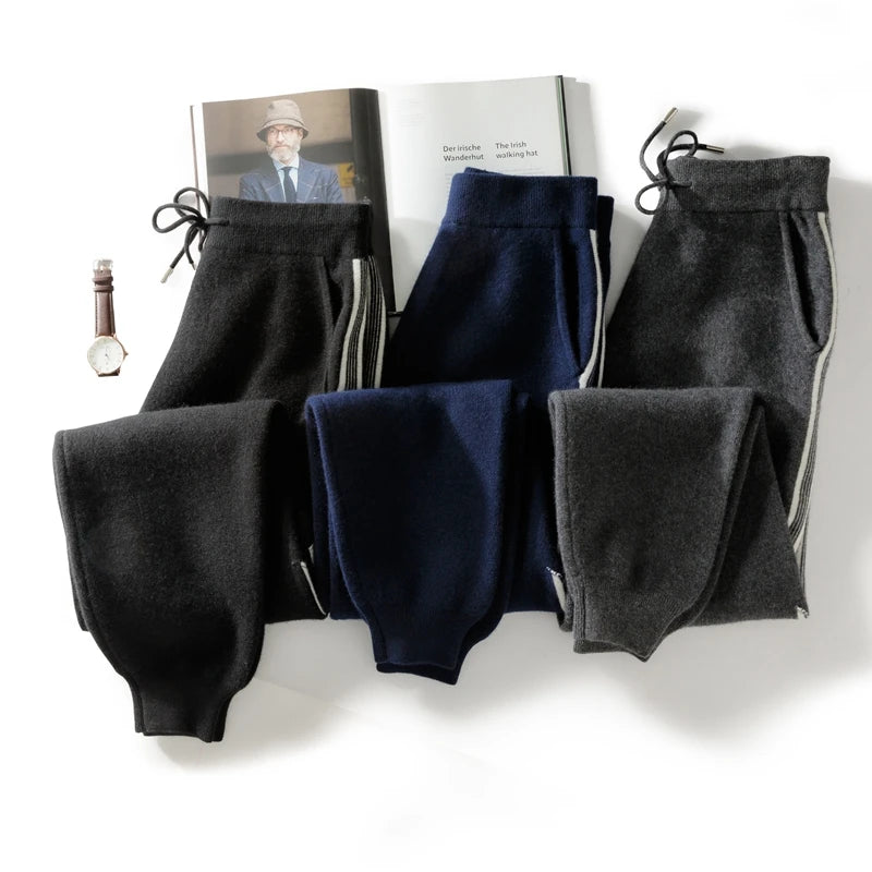Ensemble homme cachemire à bandes – CLEVI Paris