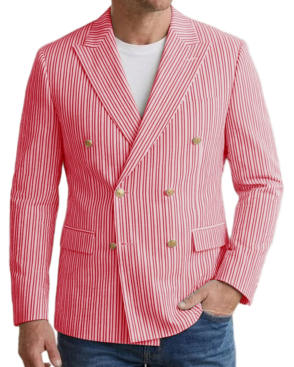 Blazer homme rayé double boutonnage – CLEVI Paris