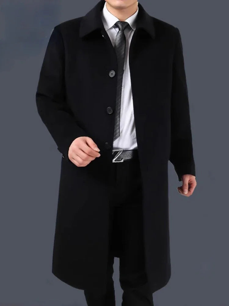 Manteau long homme en cachemire et laine – CLEVI Paris