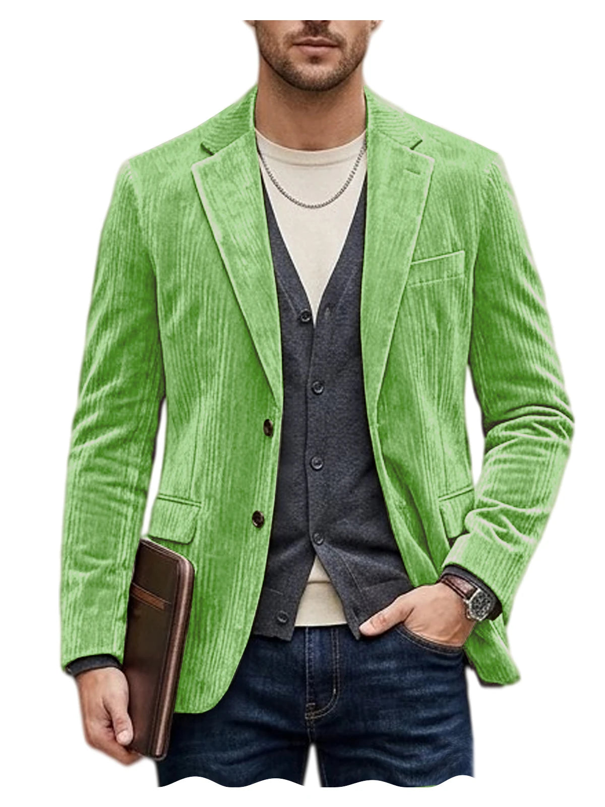 Blazer homme en velours côtelé, coupe ajustée – CLEVI Paris