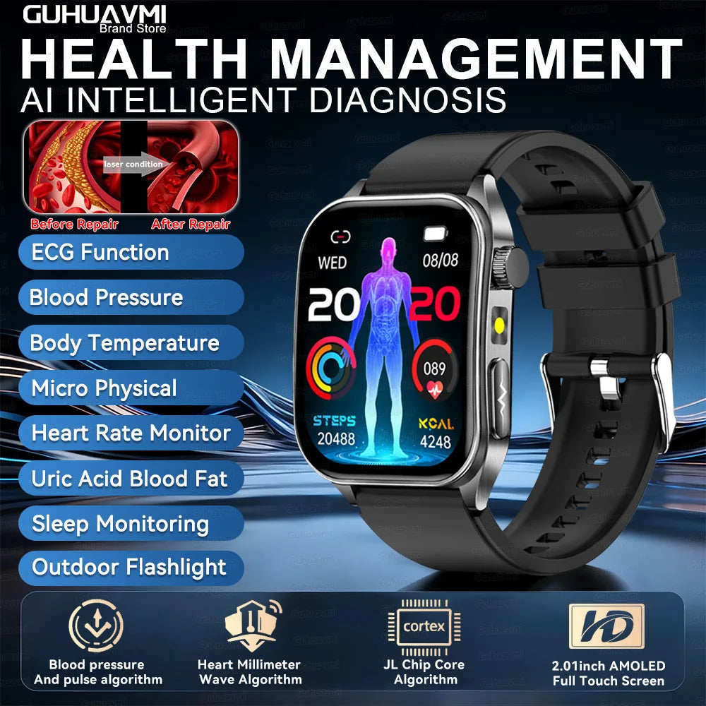 Montre GUHUAVMI E810 AMOLED Bluetooth – CLEVI Paris