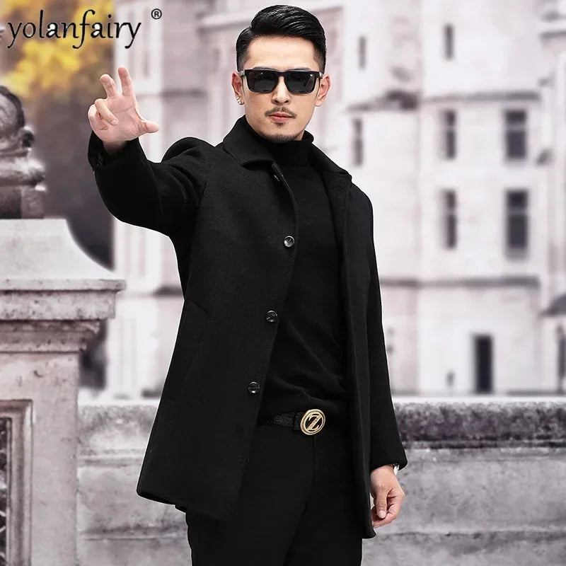 Manteau homme YOLANFAIRY en laine mélangée – CLEVI Paris