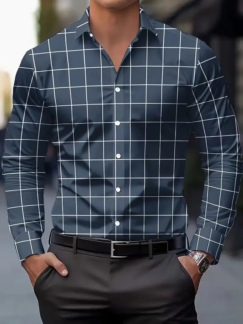 Chemise homme rayée en polyester – CLEVI Paris