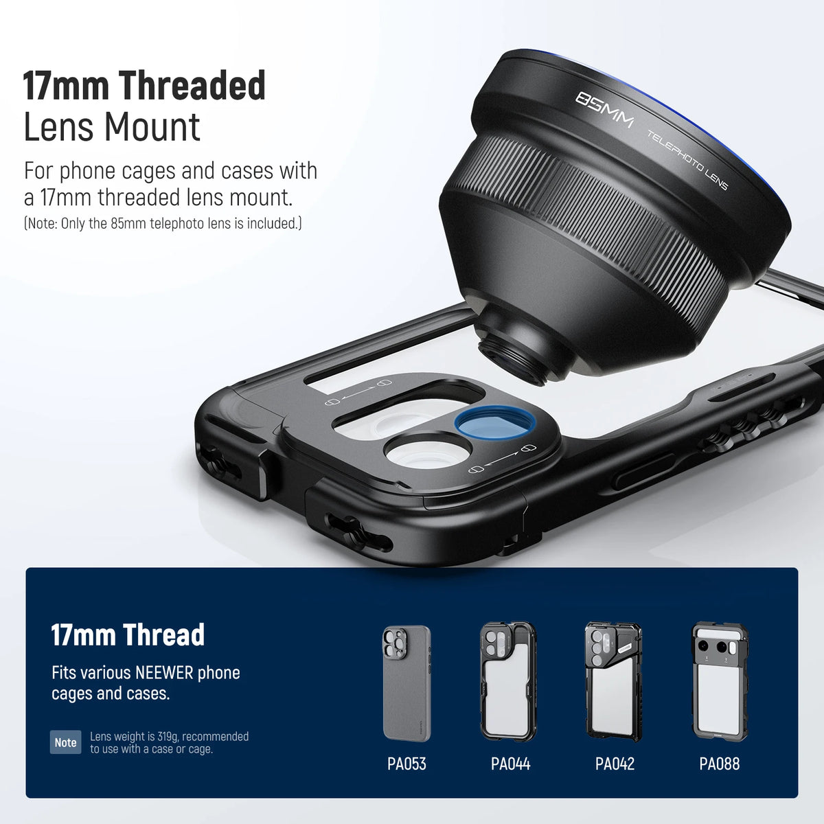 Téléobjectif smartphone NEEWER 85 mm 2,5X – CLEVI Paris