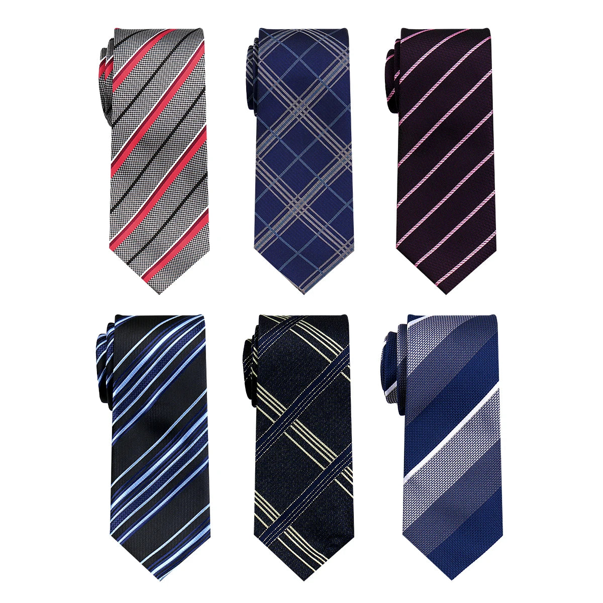 Lot de 6 cravates homme jacquard – CLEVI Paris