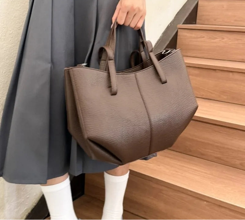 Grand Sac Cabas Femme Simili Cuir Anse Large Fermeture Aimantée – CLEVI Paris