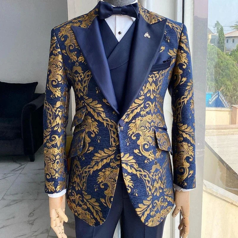 Smoking Homme Jacquard Floral – CLEVI Paris