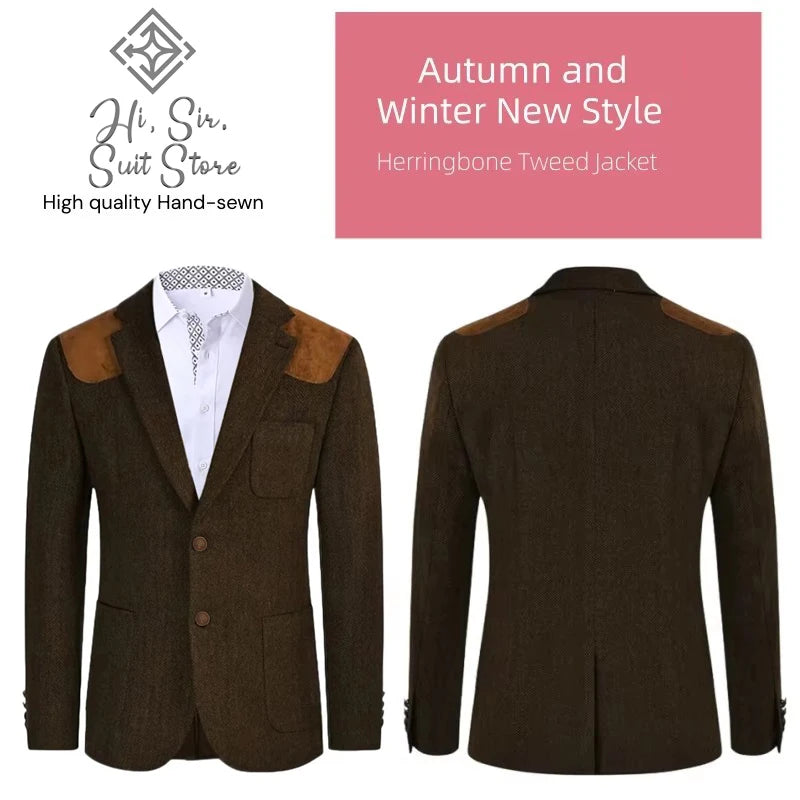 Blazer homme à chevrons vintage – CLEVI Paris