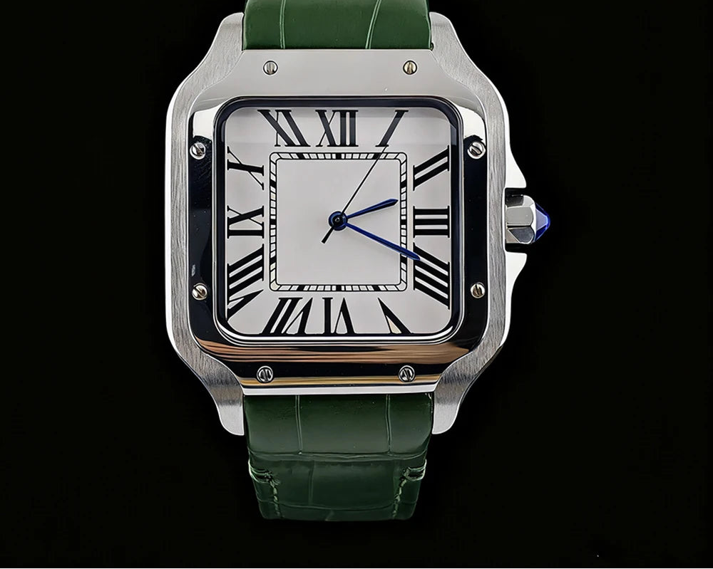 Montre Homme Automatique NH35 Acier 316L Cuir Chiffres Romains 38mm 30M – CLEVI Paris
