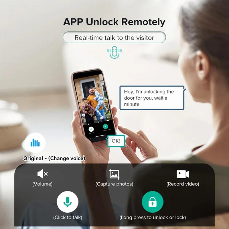 Serrure Connectée XSDTS DF14 Reconnaissance Faciale Caméra Intercom WiFi Tuya – CLEVI Paris