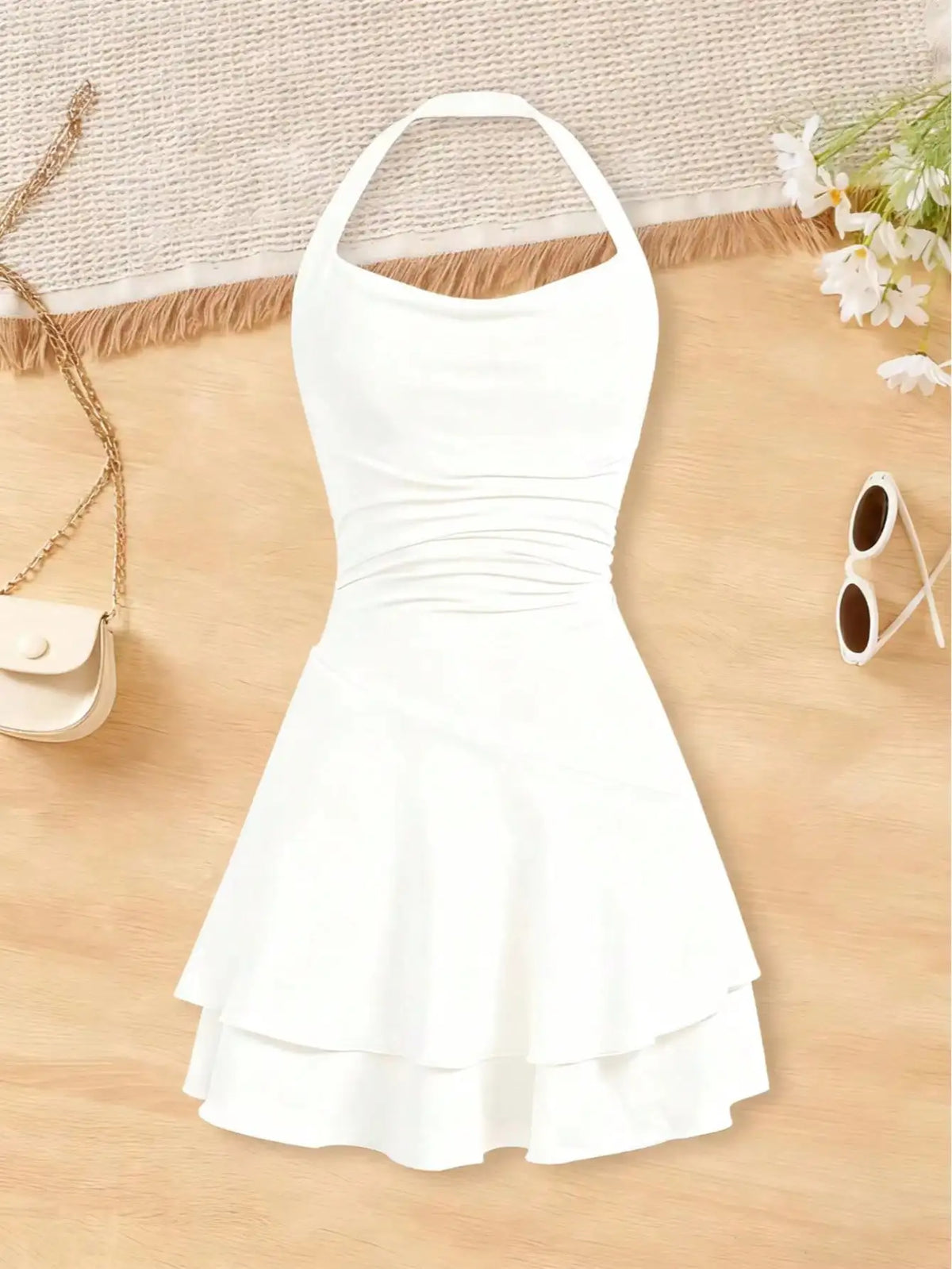 Robe fille sans manches à col rond – CLEVI Paris