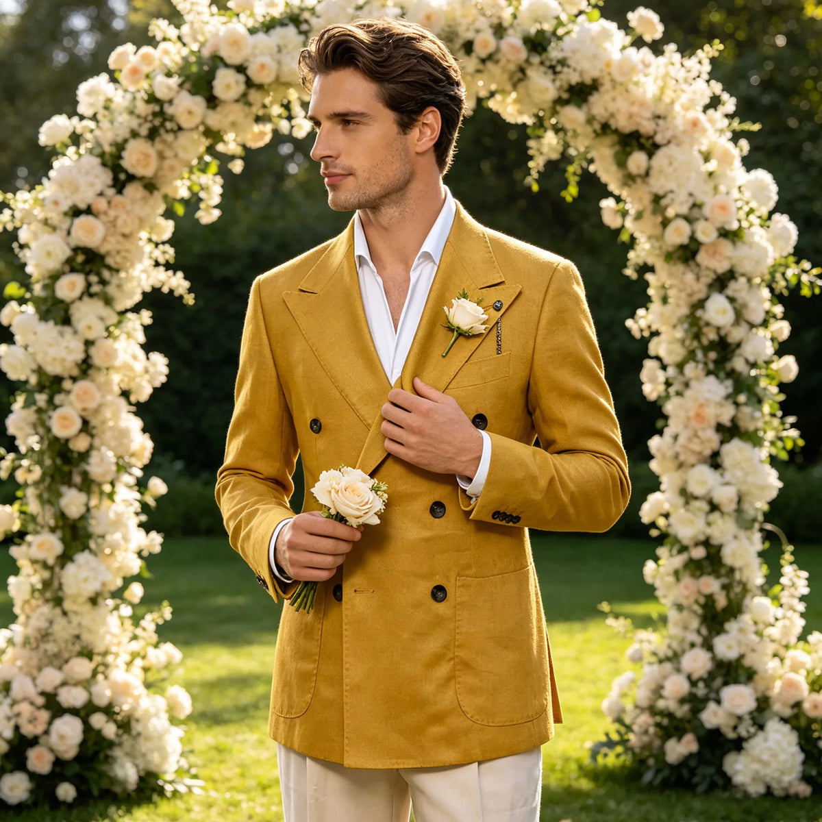 Blazer croisé lin et coton homme – CLEVI Paris