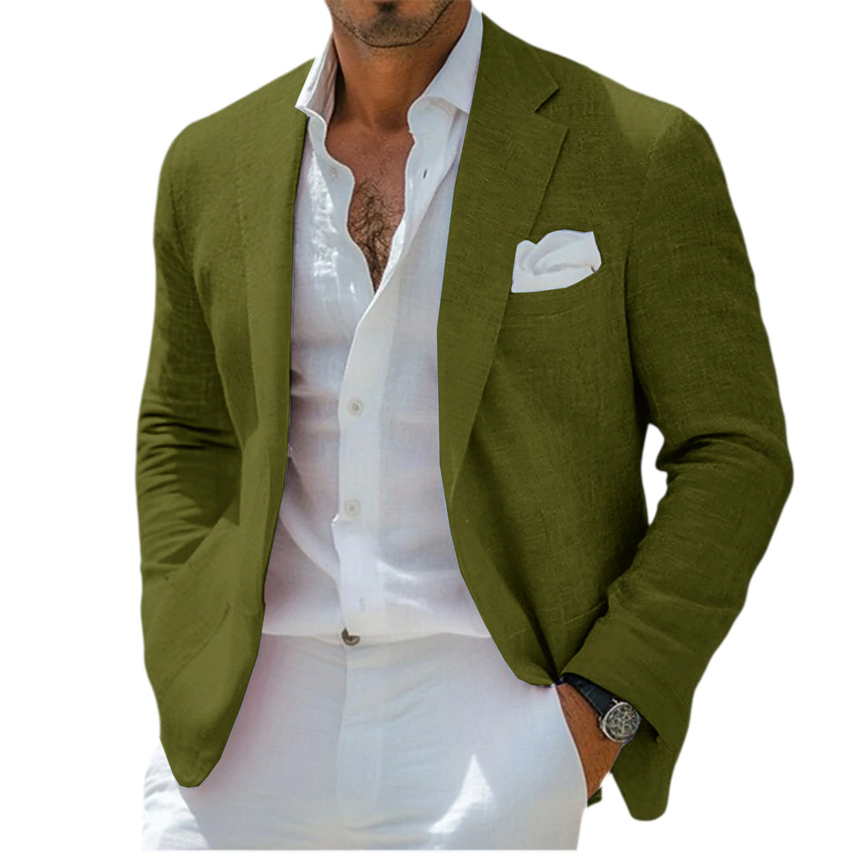 Blazer Lin Homme Coupe Ajustée – CLEVI Paris
