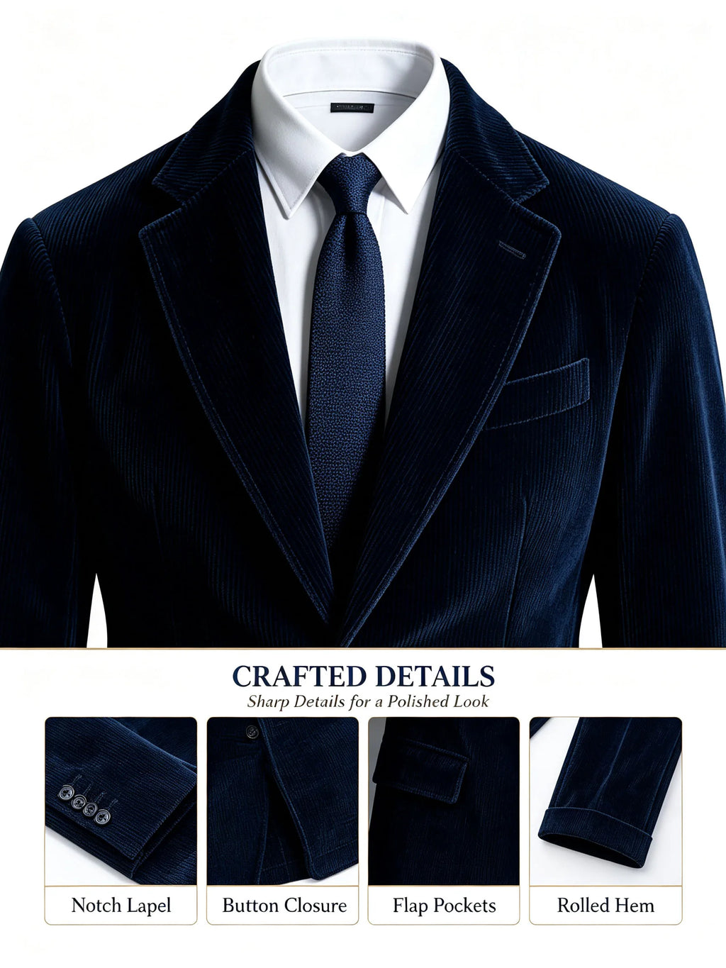 Costume homme 2 pièces en velours côtelé – CLEVI Paris