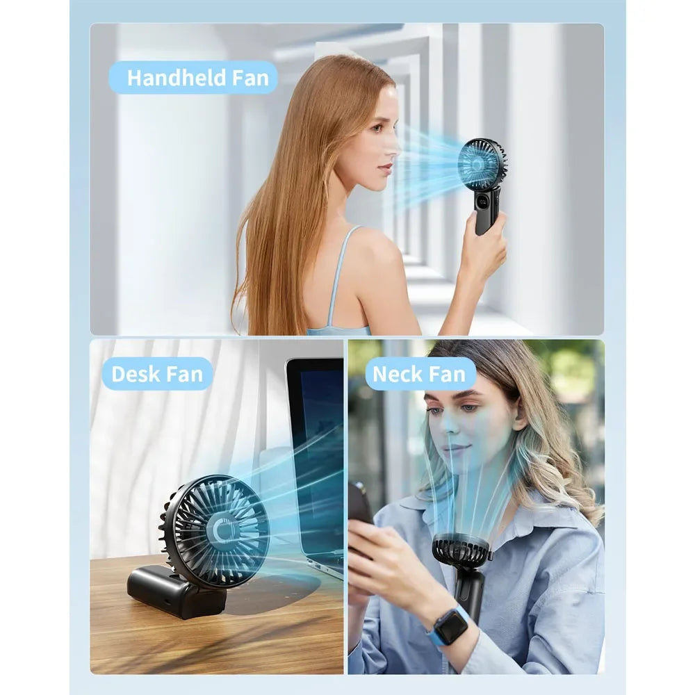 Ventilateur pliable rechargeable 3000 mAh, LED – CLEVI Paris