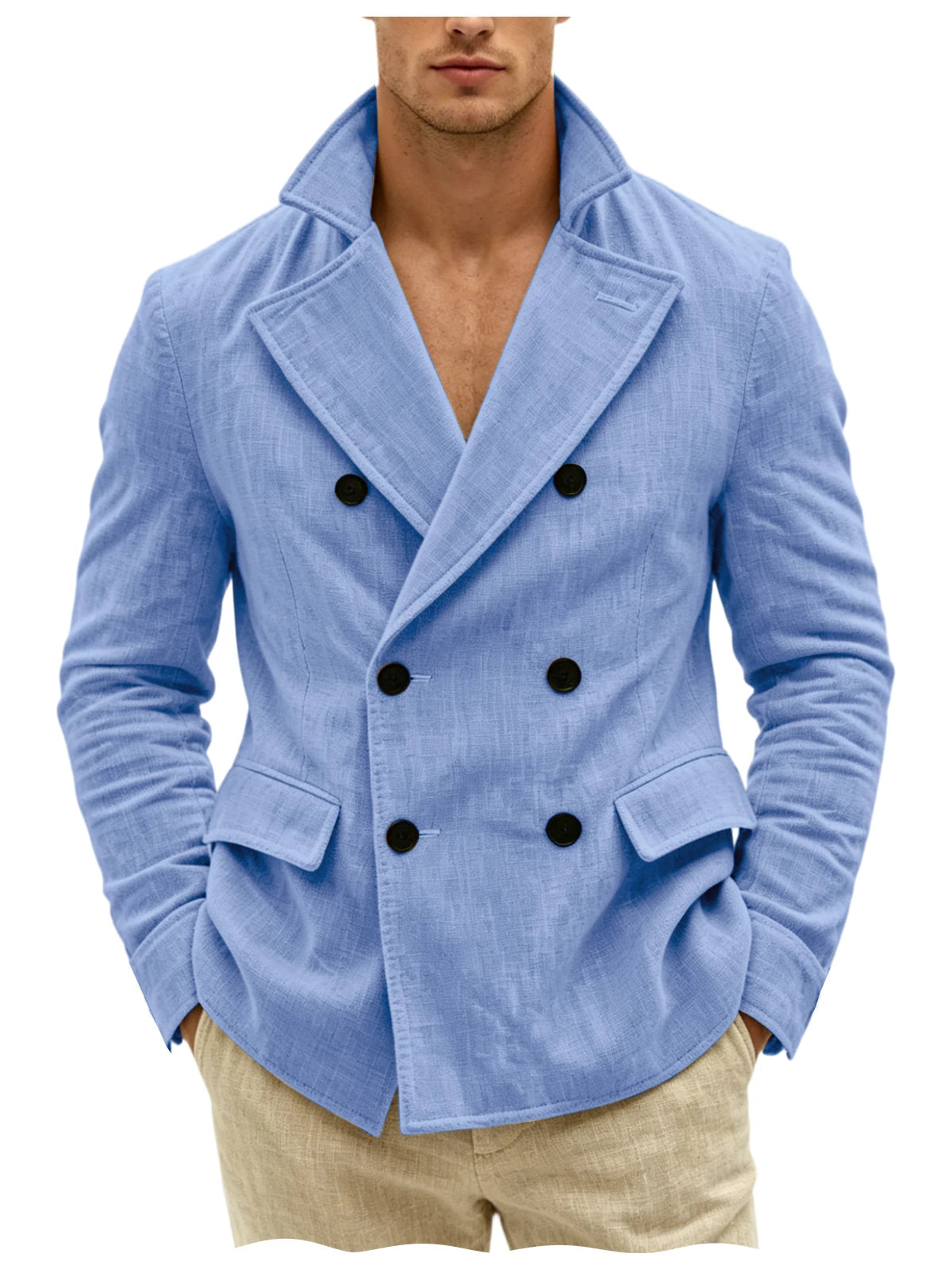 Blazer Croisé Lin Homme – CLEVI Paris