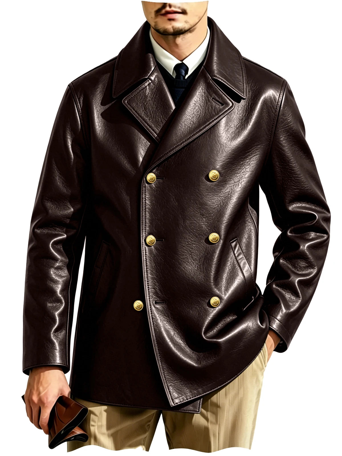 Blazer croisé effet cuir homme – CLEVI Paris