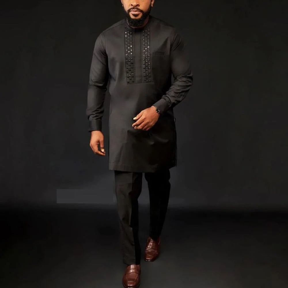 Costume Africain Homme 2 Pièces Kaftan – CLEVI Paris