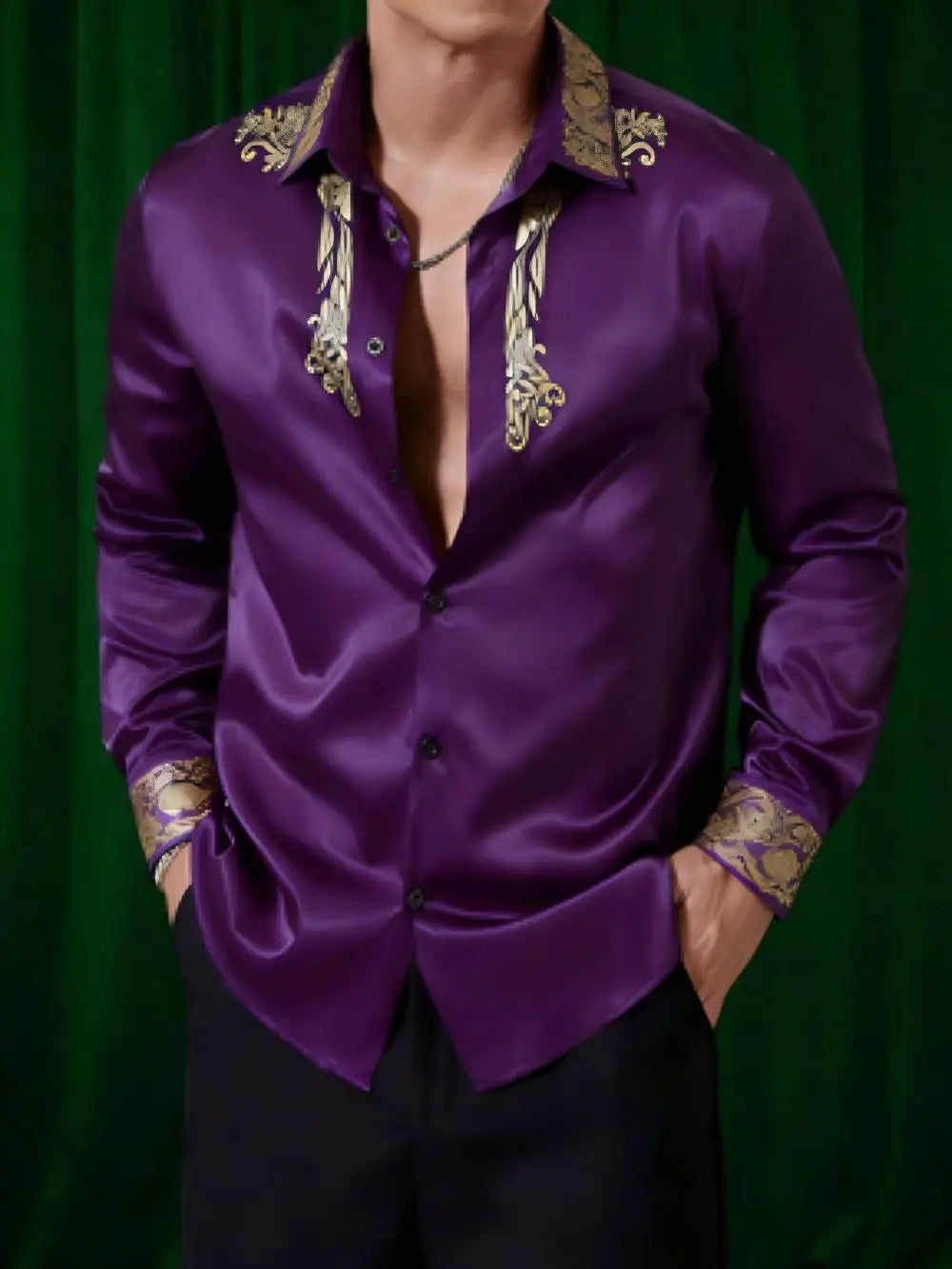 Chemise homme imprimée à col rabattu – CLEVI Paris