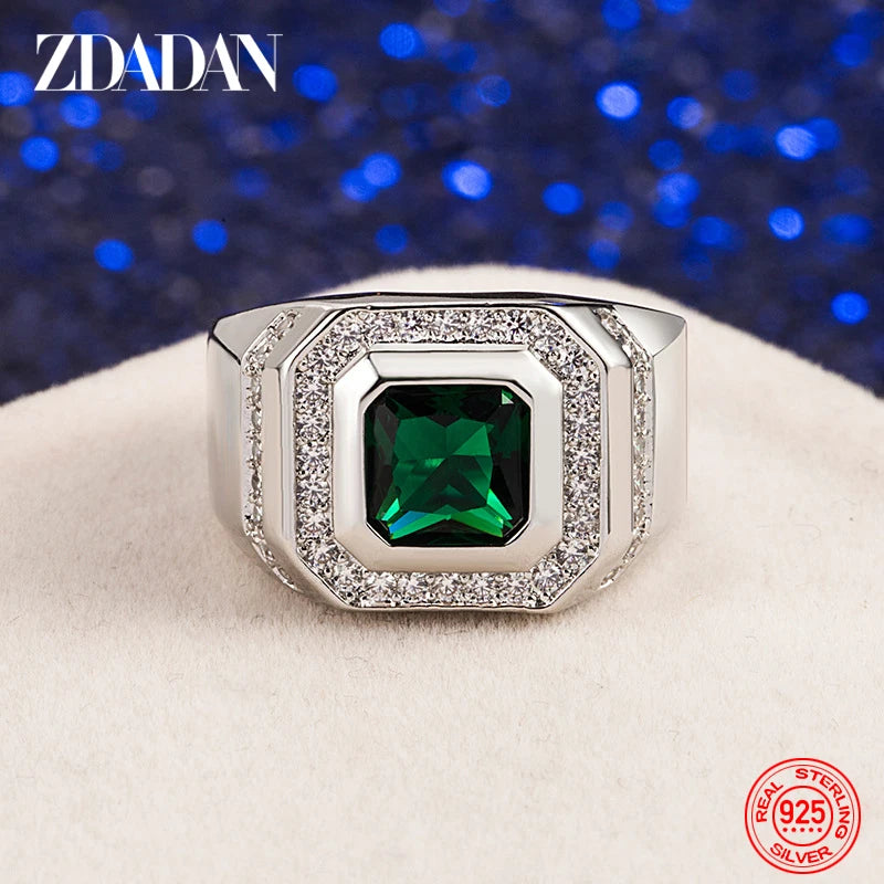 Bague Homme Argent 925 et Émeraude – CLEVI Paris