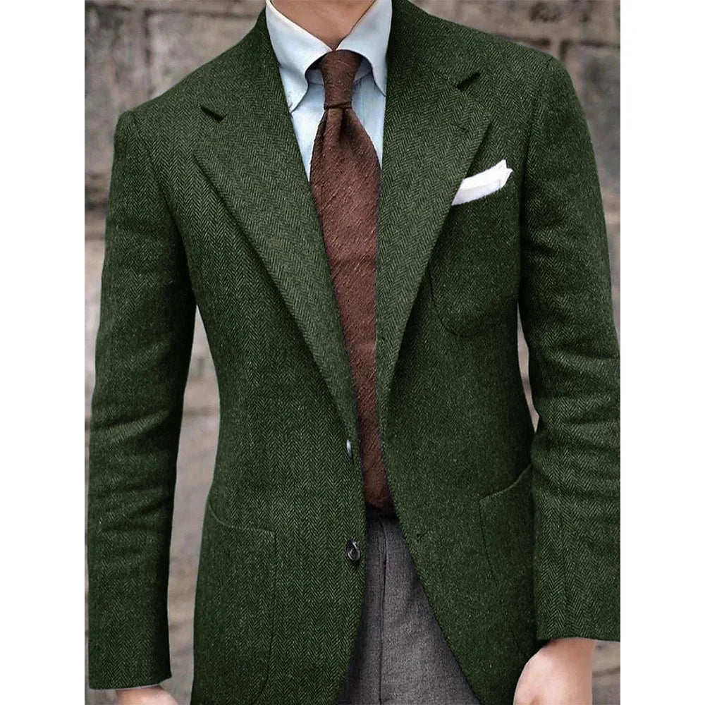 Blazer homme à chevrons simple boutonnage – CLEVI Paris